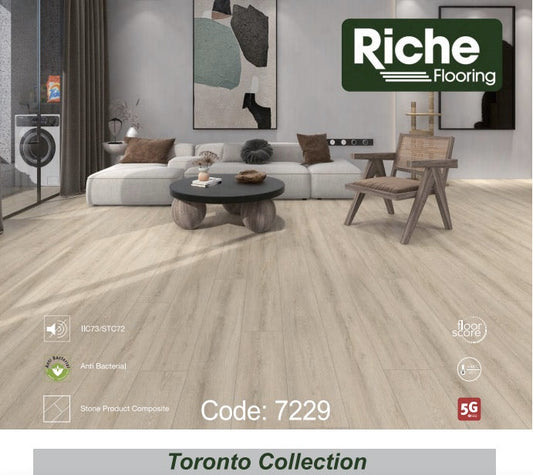 Riche Nordic Breeze Oak SPC vinyl plank flooring, 9mm with EVA pad, product photo