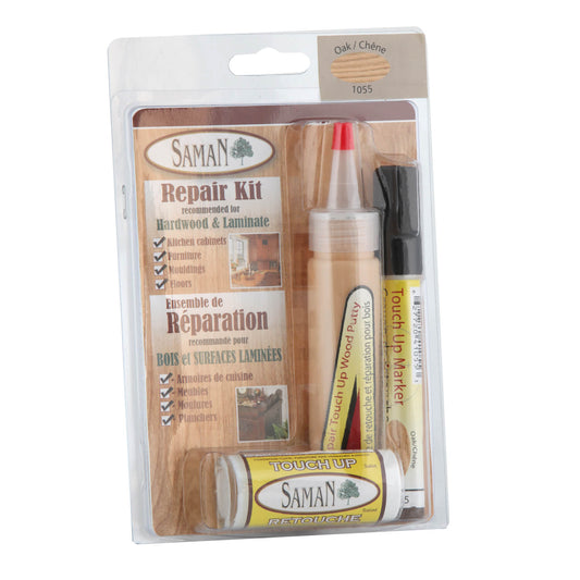 SamaN Touch-Up Kit Oak 1055 for filling small dents and touching up colour on a wood floor