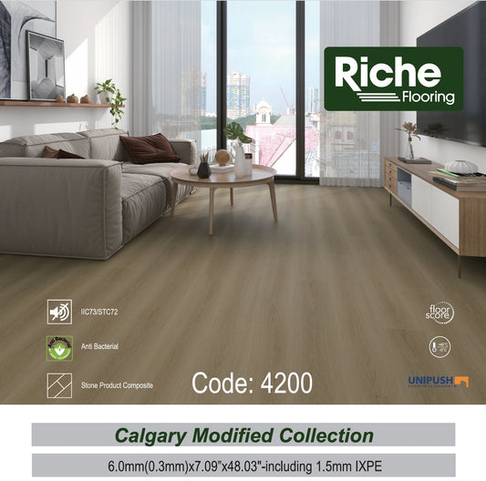 Riche Blonde Sand Oak SPC LVP Vinyl Plank Flooring | 6mm Waterproof with IXPE Pad | 7.09" Wide – Close-Up