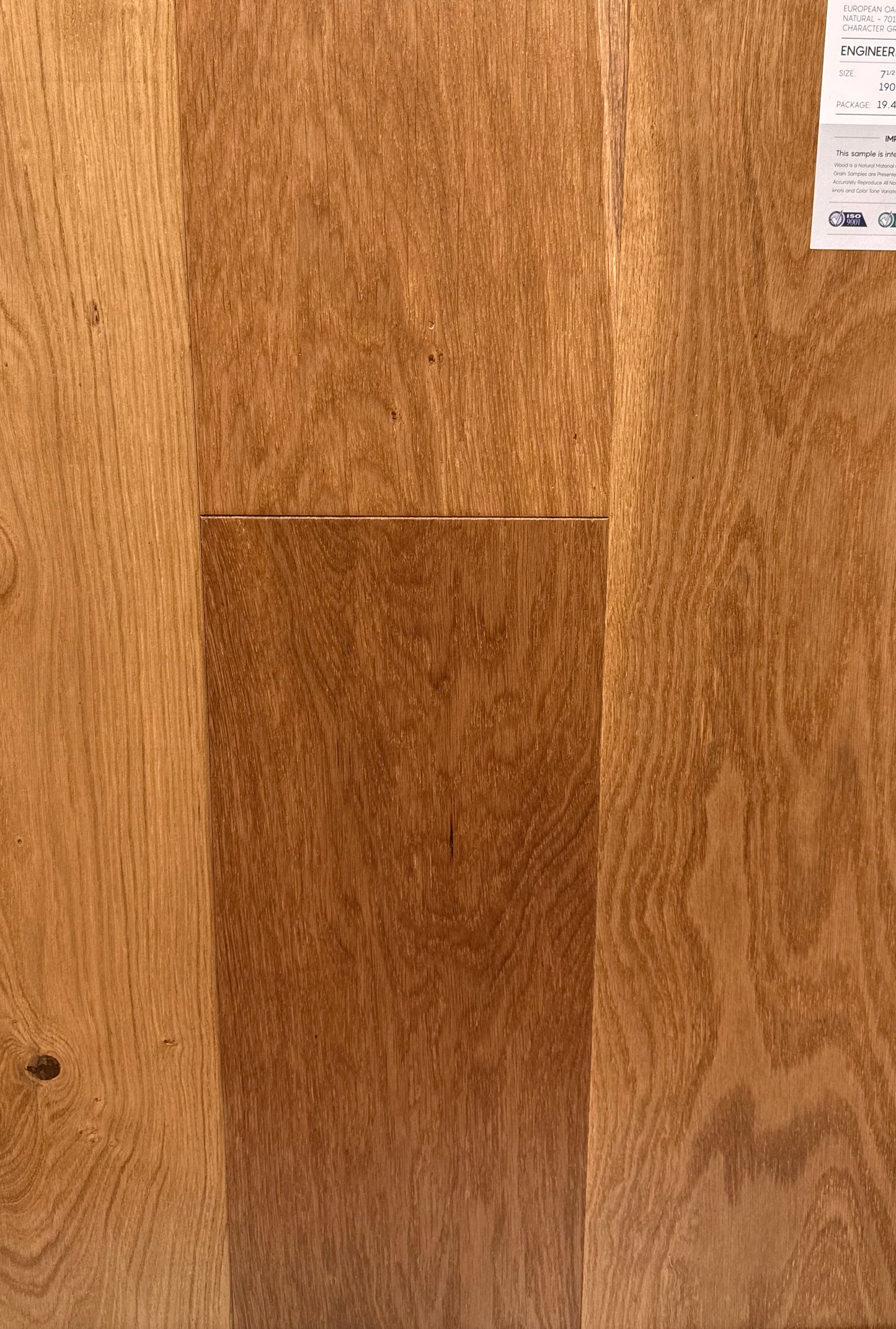 Top Floorings European Oak Engineered Hardwood Flooring – Natural | 7.5" Wide | 3/4" Thick | Wire Brushed – Main View