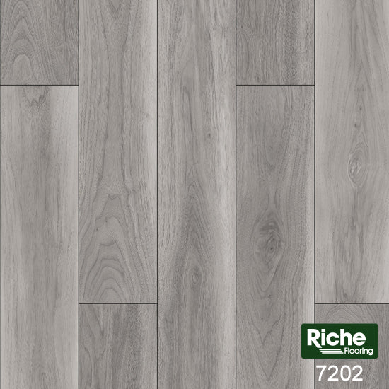 Riche Coastal Grey SPC Vinyl Plank Flooring | 9mm | 5.9" Wide | 100% Waterproof | EVA Pad Included – Main View