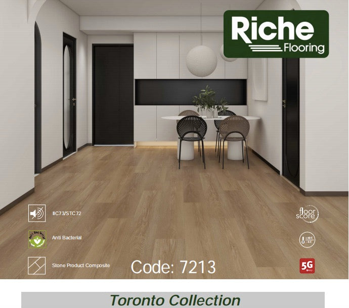 Riche Natural Honey Oak SPC Vinyl Plank Flooring | 9mm Waterproof with EVA Pad | 7.09" Wide – Main View