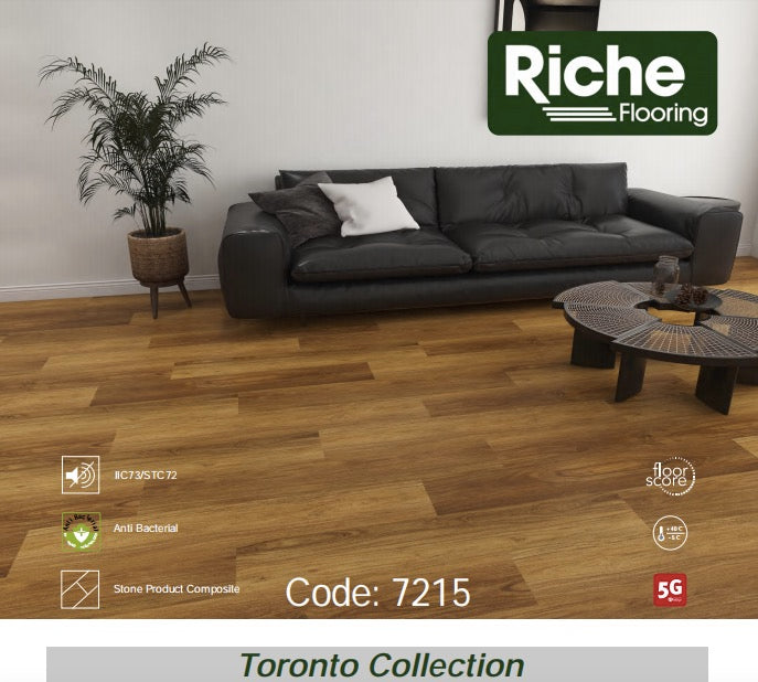Riche Autumn Teak SPC Vinyl Plank Flooring | 9mm Waterproof with EVA Pad | 7.09" Wide – Main View