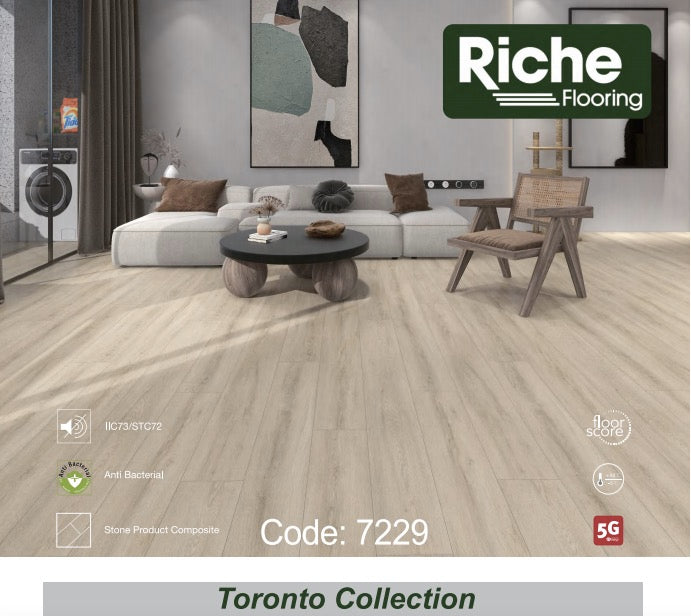 Riche Nordic Breeze Oak SPC Vinyl Plank Flooring | 9mm Waterproof with EVA Pad | 7.09" Wide – Main View