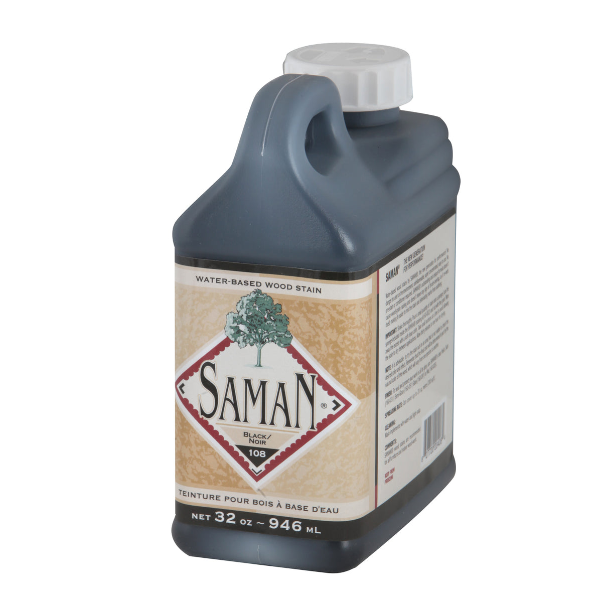 Saman Wood Stain 108 – Black, 946 mL