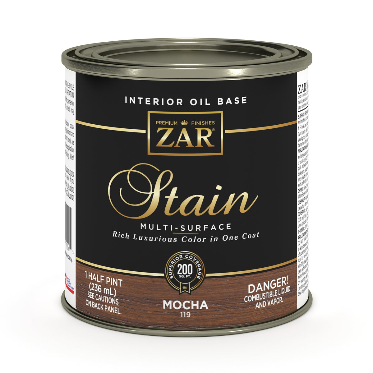 ZAR Oil-Based Wood Stain | Mocha 119 | 237 mL