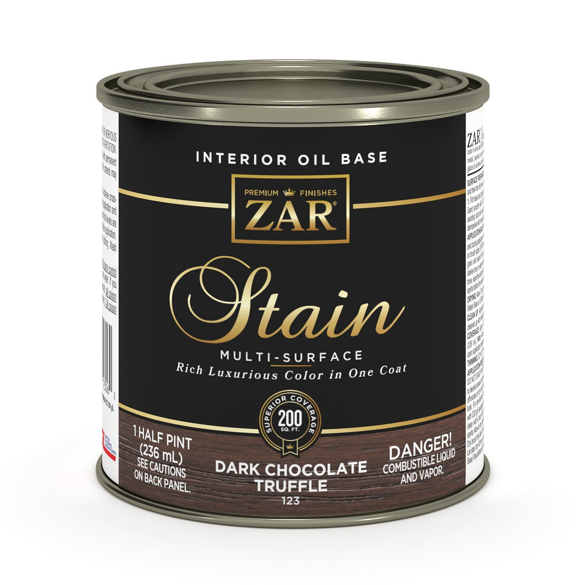 ZAR Oil-Based Wood Stain | Moorish Teak 123 | 237 mL
