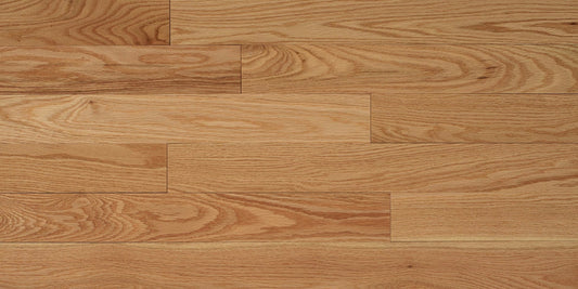 Appalachian Natural Red Oak solid hardwood flooring board with a semi gloss finish