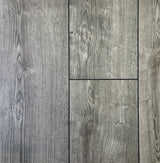 Goodfellow Prag No.028 12mm laminate in a mid grey oak look with dark knots