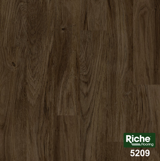 Riche Smoked Walnut SPC vinyl plank flooring, full plank in product photo