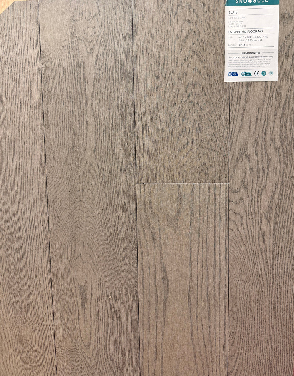 Slate European oak engineered hardwood flooring in a wide plank format
