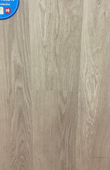 Greige Mist 10mm Ultra-Thick SPC vinyl plank sample showing a pale grey-beige oak grain