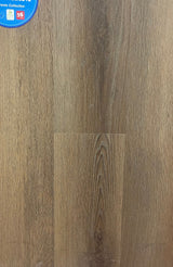 Tobacco Oak SPC vinyl plank product image showing dark brown grain lines and small knots across the board surface