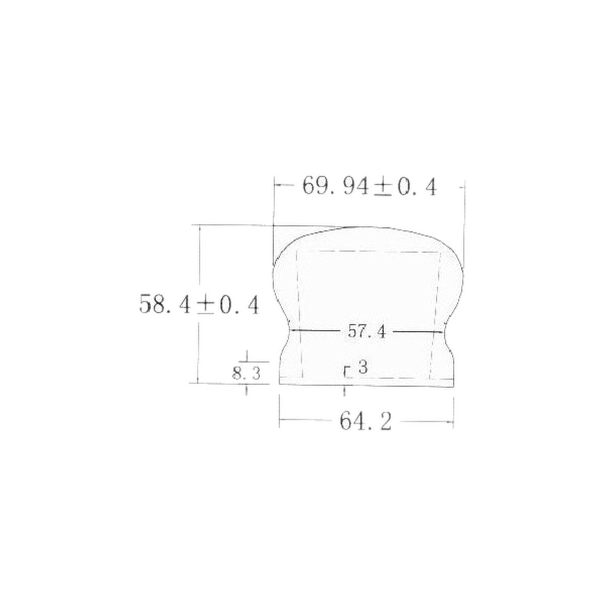 Top Floorings Red Oak Handrail HD699-584RO - 69.94 mm x 58.4 mm x 8 ft