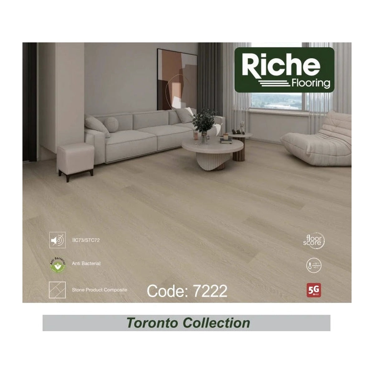 Riche Flooring Stair Tread 7222 – Soft Sand Oak – 920 x 266 mm