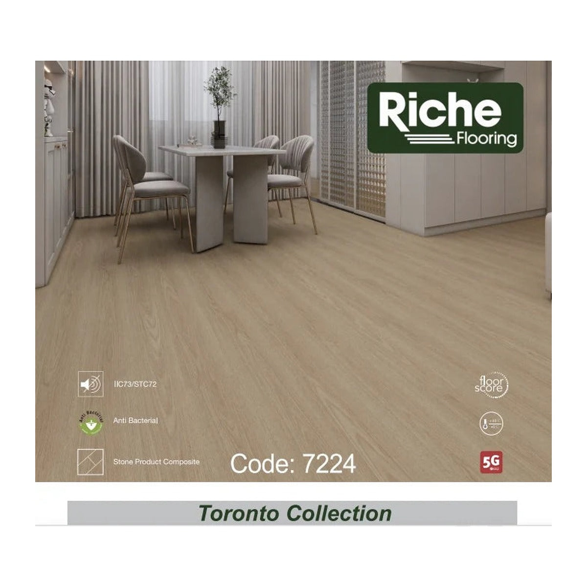 Riche Flooring Stair Tread 7224 – Light Wheat Oak – 920 x 266 mm