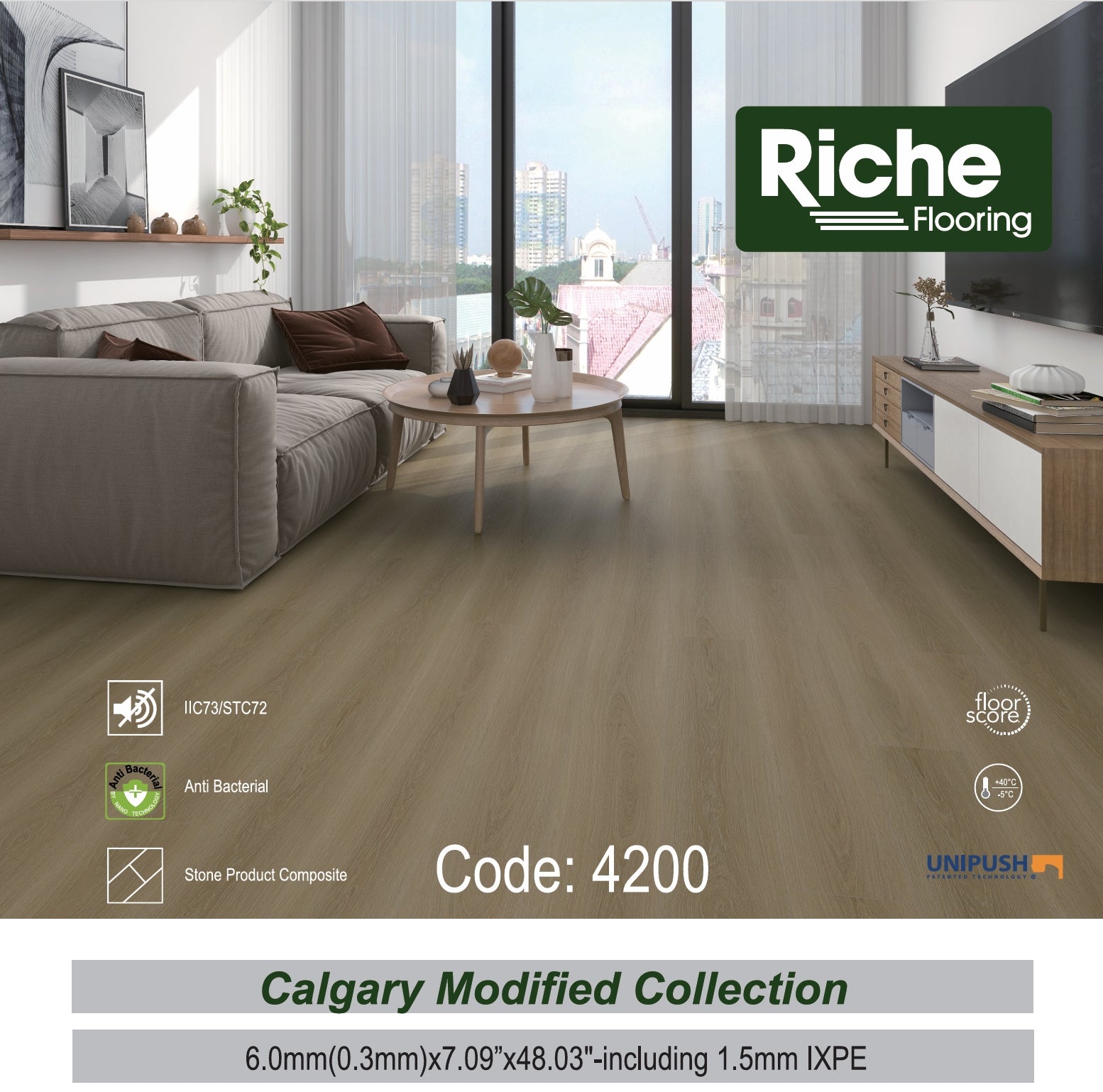 Riche Blonde Sand Oak SPC LVP Vinyl Plank Flooring | 6mm Waterproof with IXPE Pad | 7.09" Wide – Close-Up