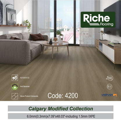 Riche Blonde Sand Oak SPC LVP Vinyl Plank Flooring | 6mm Waterproof with IXPE Pad | 7.09" Wide – Close-Up