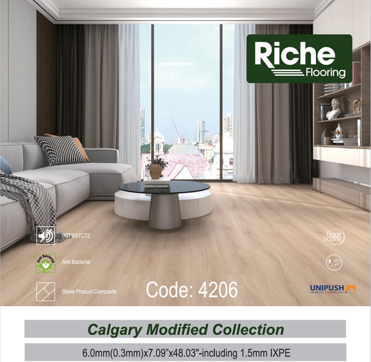 Riche Cream Ivory Oak SPC LVP Vinyl Plank Flooring | 6mm Waterproof with IXPE Pad | 7.09" Wide – Detail View