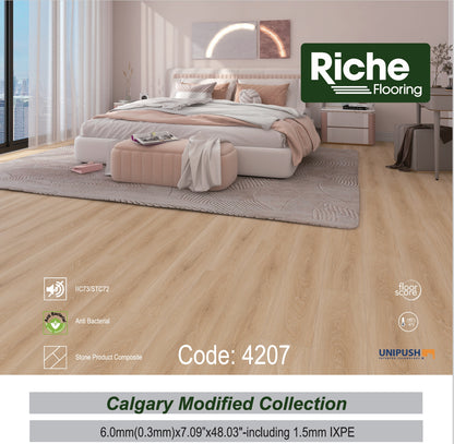 Riche Natural Birch SPC LVP Vinyl Plank Flooring | 6mm Waterproof with IXPE Pad | 7.09" Wide – Detail View