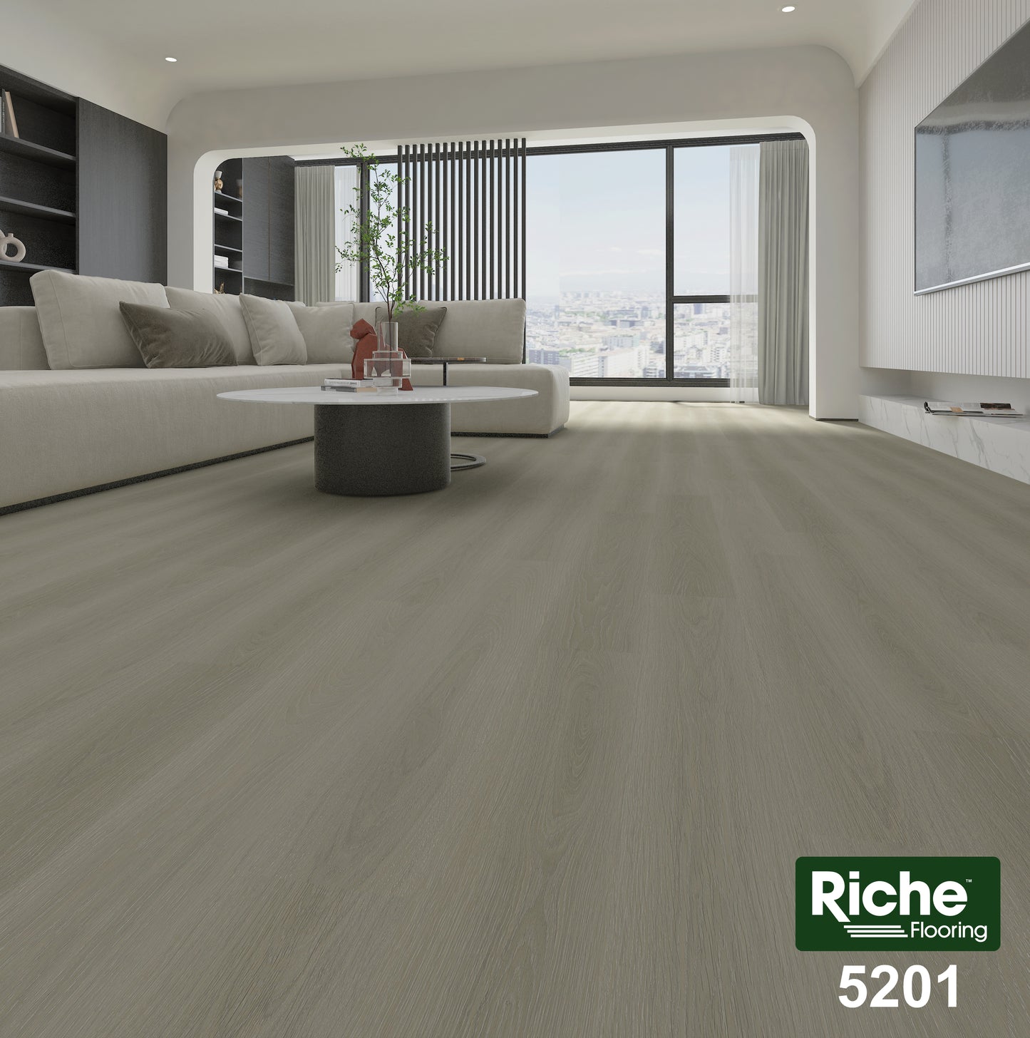 Riche Pewter Grey Oak SPC LVP Vinyl Plank Flooring | 6.5mm Waterproof with IXPE Pad | 7.09" Wide