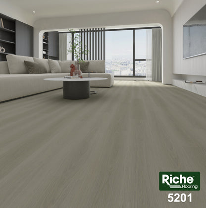 Riche Pewter Grey Oak SPC LVP Vinyl Plank Flooring | 6.5mm Waterproof with IXPE Pad | 7.09" Wide