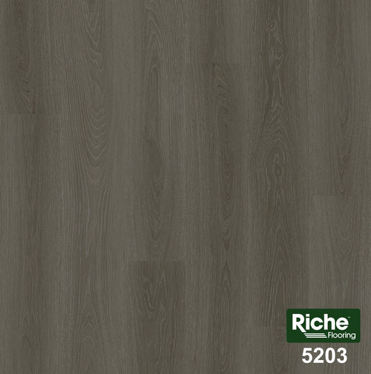 Riche Charcoal Storm Oak SPC LVP Vinyl Plank Flooring | 6.5mm Waterproof with IXPE Pad | 7.09" Wide