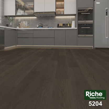 Riche Midnight Shadow Oak SPC LVP Vinyl Plank Flooring | 6.5mm Waterproof with IXPE Pad | 7.09" Wide