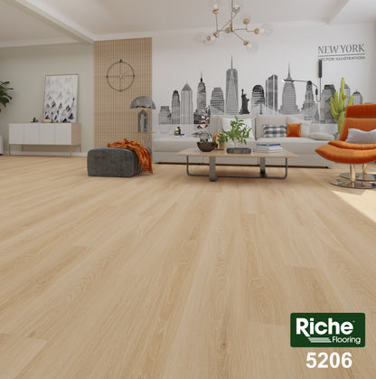 Riche Pale Parchment Oak SPC LVP Vinyl Plank Flooring | 6.5mm Waterproof with IXPE Pad | 7.09" Wide
