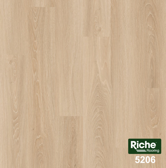 Riche Pale Parchment Oak SPC LVP Vinyl Plank Flooring | 6.5mm Waterproof with IXPE Pad | 7.09" Wide
