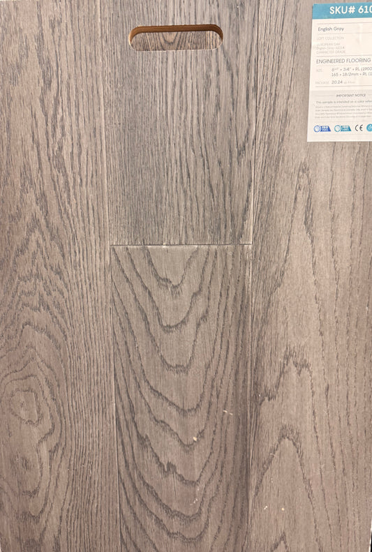 European Oak Engineered Hardwood Flooring – English Gray | 6.5" Wide Plank – Main View