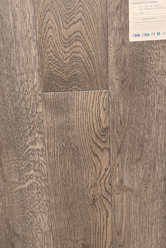 Top Floorings European Oak Engineered Hardwood Flooring – Cocoa | 6.5" Wide | 3/4" Thick | Wire Brushed – Main View