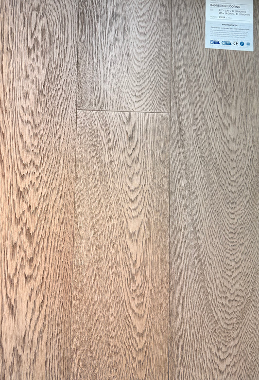 Top Floorings European Oak Engineered Hardwood Flooring – Silver Beige | 6.5" Wide | 3/4" Thick | Wire – Main View