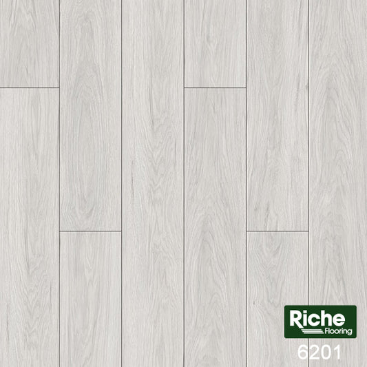 Riche Arctic White Oak SPC Vinyl Plank Flooring | 8mm Waterproof with EVA Pad | 5.9" Wide