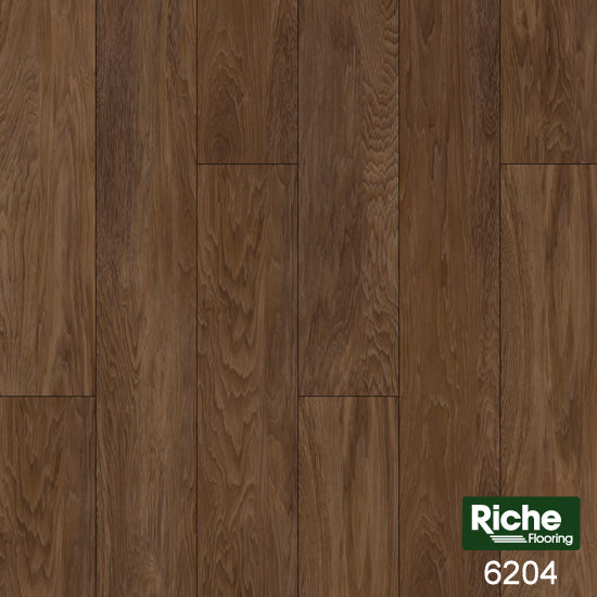 Riche Chocolate Walnut SPC Vinyl Plank Flooring | 8mm Waterproof with EVA Pad | 5.9" Wide – Main View