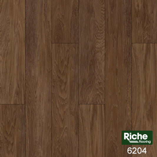 Riche Chocolate Walnut SPC Vinyl Plank Flooring | 8mm Waterproof with EVA Pad | 5.9" Wide