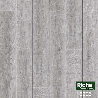Riche Silver Mist Oak SPC Vinyl Plank Flooring | 8mm Waterproof with EVA Pad | 5.9" Wide – Main View