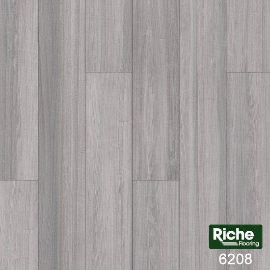 Riche Cool Ash Grey SPC Vinyl Plank Flooring | 8mm Waterproof with EVA Pad | 5.9" Wide – Main View