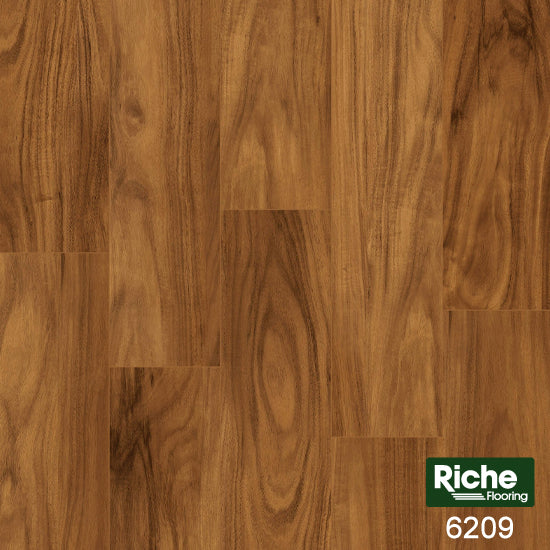 Riche Amber Acacia SPC Vinyl Plank Flooring | 8mm Waterproof with EVA Pad | 5.9" Wide – Main View