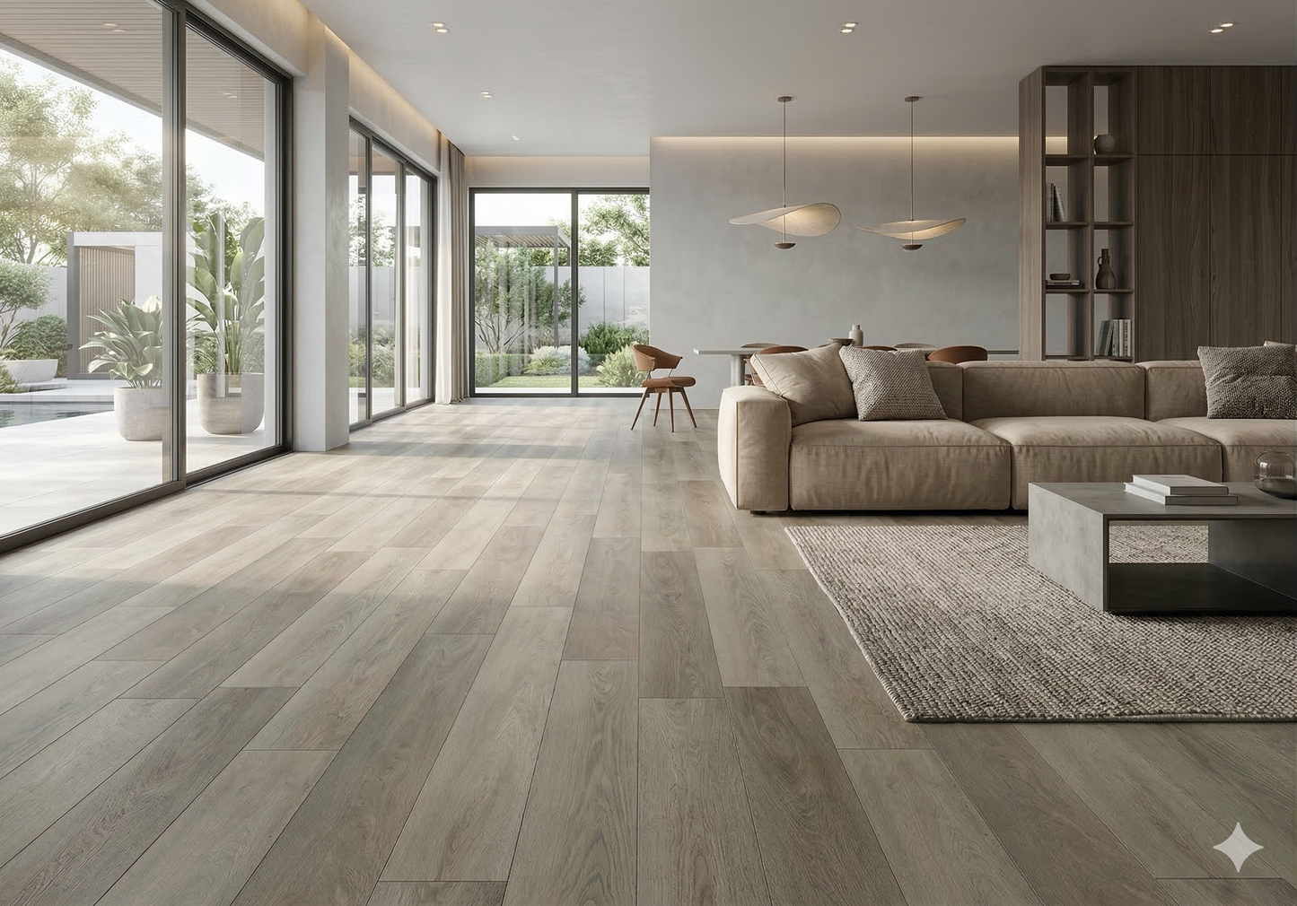 Riche Flooring Heavy-Duty 8mm SPC Vinyl – Driftwood Mist (20mil Wear Layer) – Main View