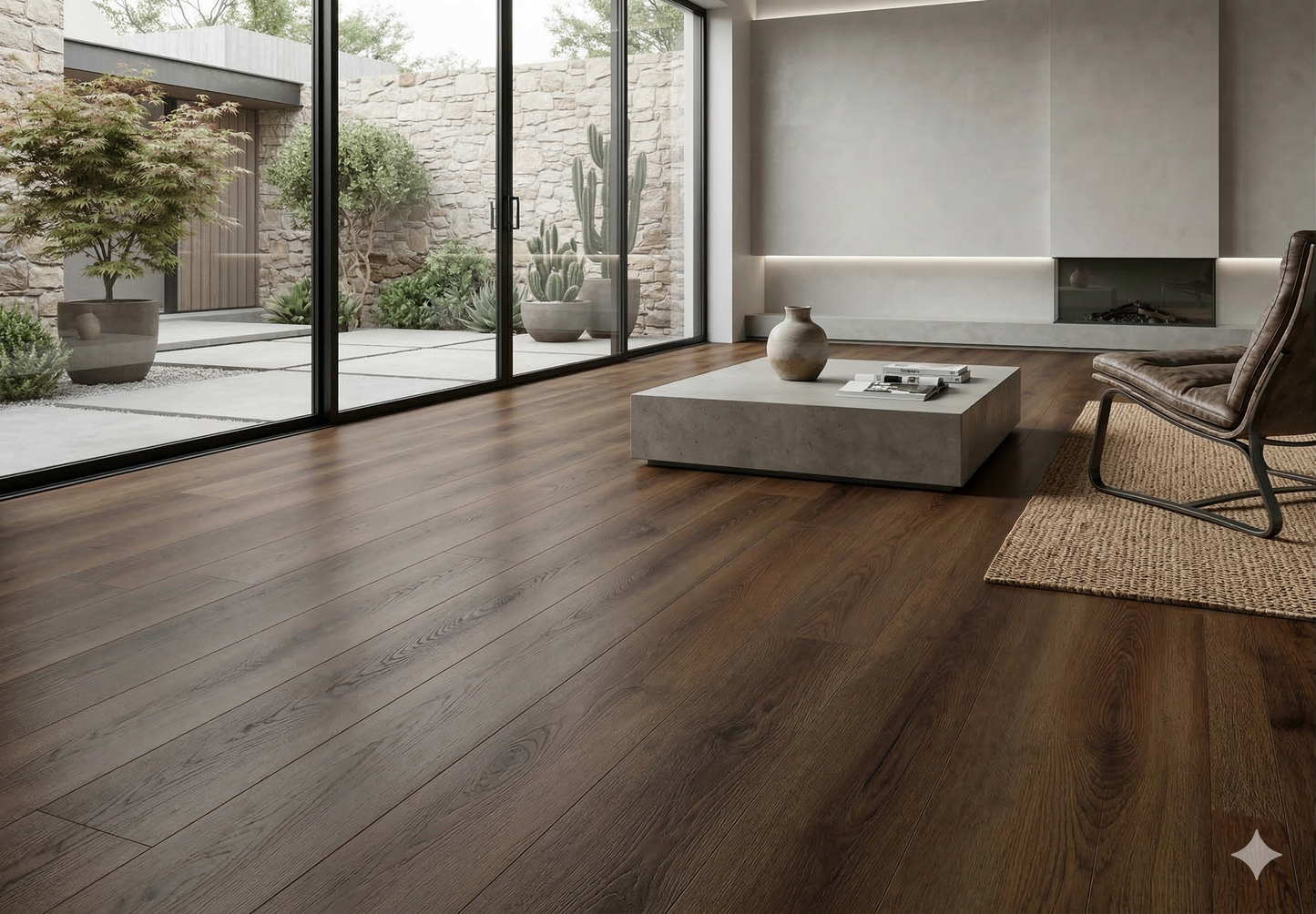 Riche Flooring Heavy-Duty 8mm SPC Vinyl – Dark Roast Walnut (20mil Wear Layer) – Main View