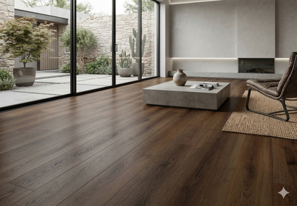 Riche Flooring Heavy-Duty 8mm SPC Vinyl – Dark Roast Walnut (20mil Wear Layer) – Main View