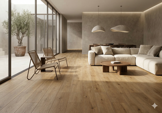 Riche Flooring Heavy-Duty 8mm SPC Vinyl – Golden Prairie (20mil Wear Layer)