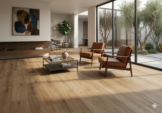 Riche Flooring Heavy-Duty 8mm SPC Vinyl – Warm Canvas (20mil Wear Layer)
