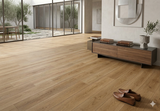 Riche Flooring Heavy-Duty 8mm SPC Vinyl – Vanilla Maple (20mil Wear Layer)