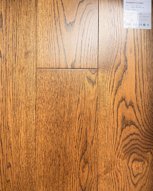 Hazelnut European Oak 7 1/2" Wide Engineered Hardwood Flooring - Character Grade – Main View