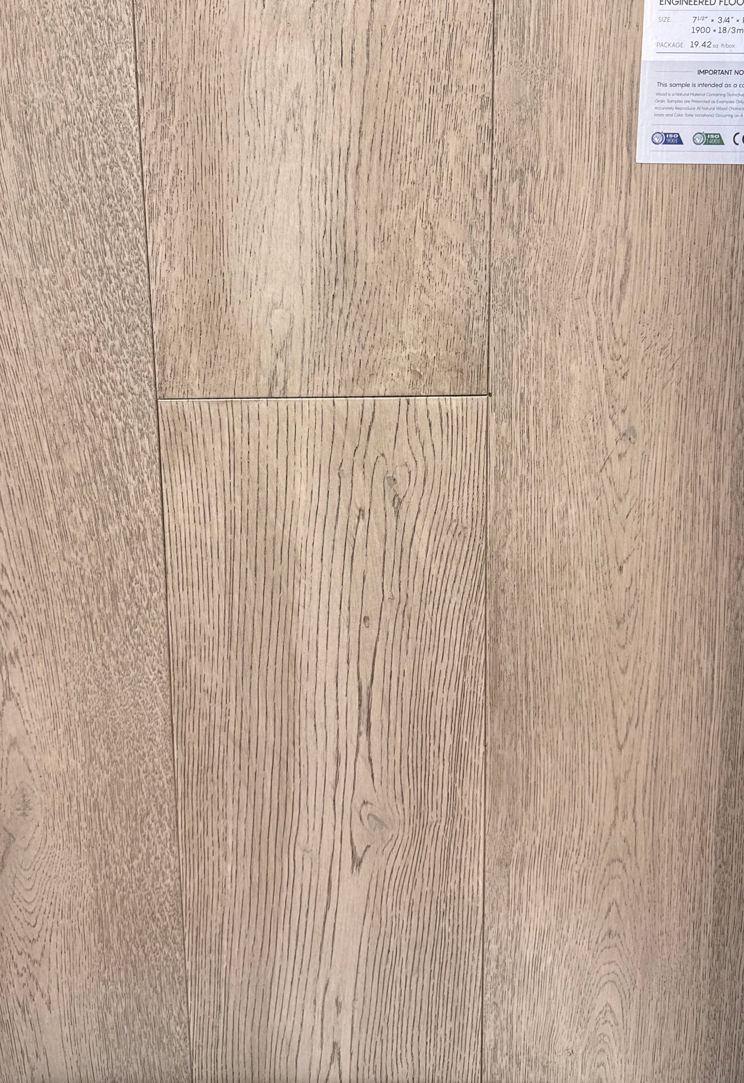 Top Floorings European Oak Engineered Hardwood Flooring – Titanium Grey | 7.5" Wide | 3/4" Thick | Wire – Main View