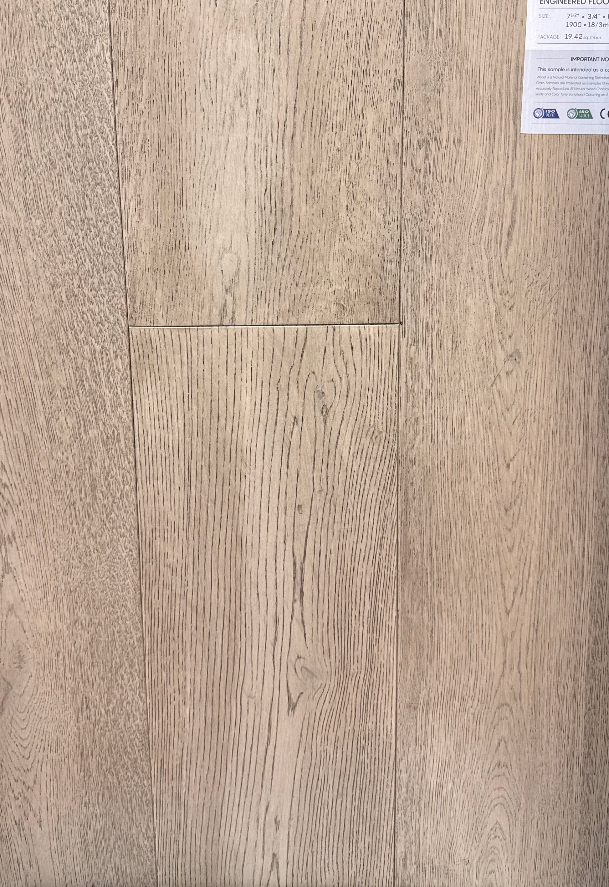 Top Floorings European Oak Engineered Hardwood Flooring – Titanium Grey | 7.5" Wide | 3/4" Thick | Wire – Main View