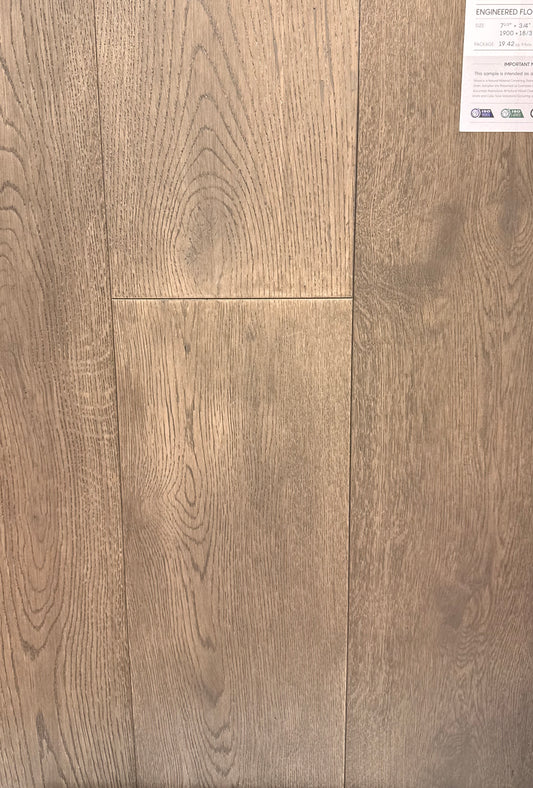 Top Floorings European Oak Engineered Hardwood Flooring – Grey Manor | 7.5" Wide | 3/4" Thick | Wire Brushed – Main View