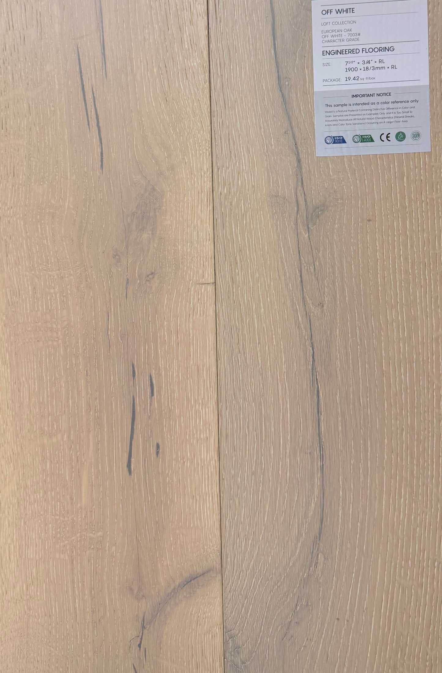 Top Floorings European Oak Engineered Hardwood Flooring – Off White | 7.5" Wide | 3/4" Thick | Wire Brushed – Main View